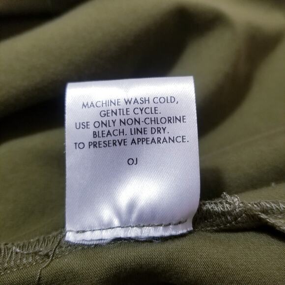 Eileen Fisher Organic Cotton Olive Green Shift Dress - Picture 7 of 10